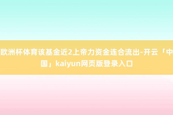 欧洲杯体育该基金近2上帝力资金连合流出-开云「中国」kaiyun网页版登录入口