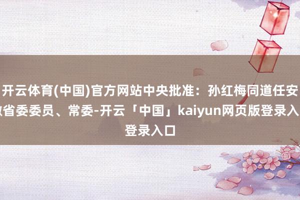 开云体育(中国)官方网站中央批准：孙红梅同道任安徽省委委员、常委-开云「中国」kaiyun网页版登录入口
