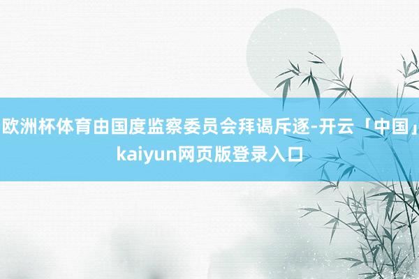 欧洲杯体育由国度监察委员会拜谒斥逐-开云「中国」kaiyun网页版登录入口