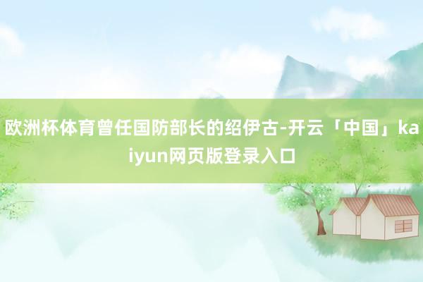 欧洲杯体育曾任国防部长的绍伊古-开云「中国」kaiyun网页版登录入口